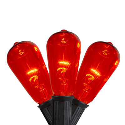Northlight Edison E17 with C9 Base Christmas Lights - Orange - 9' Black Wire - 10ct