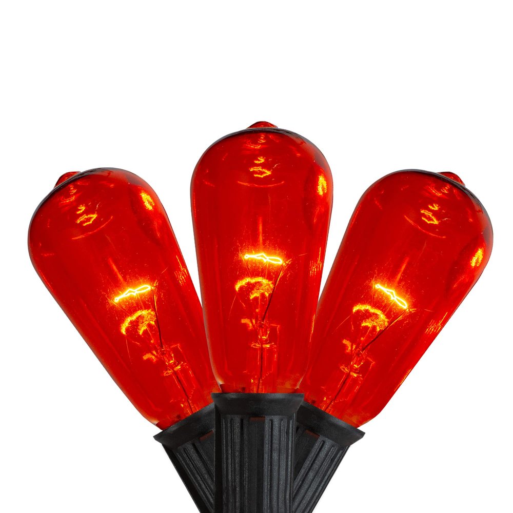 Northlight Edison E17 with C9 Base Christmas Lights - Orange - 9' Black Wire - 10ct