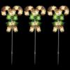 Lighted Holographic Candy Cane Outdoor Christmas Pathway Markers - 25.5" - Set of 3 view 1