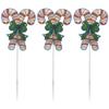 Lighted Holographic Candy Cane Outdoor Christmas Pathway Markers - 25.5" - Set of 3 view 3