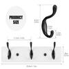 Badiano Wooden Coat Rack, Wall-Mounted Organizer for Closet, Entryway, Hallway, Foyer, Bedroom, Heavy Duty Double Hooks for Hanging Towels, Bags, Hats, Jackets, Key (WhiteBlack, 3 Hooks) view 2