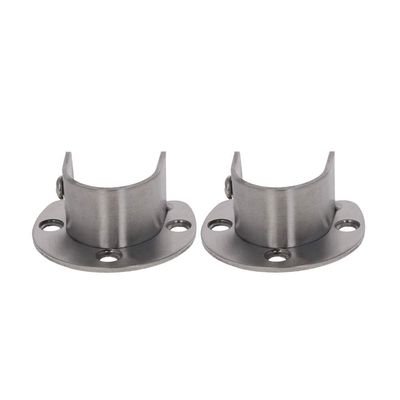 Juvielich Stainless Steel Rod Socket Closet Pole Sockets U-Shaped Open Type Socket Bracket for Shower Rod Holder Closet Bar Bracket Closet Pole Socket 25mm 2PCS