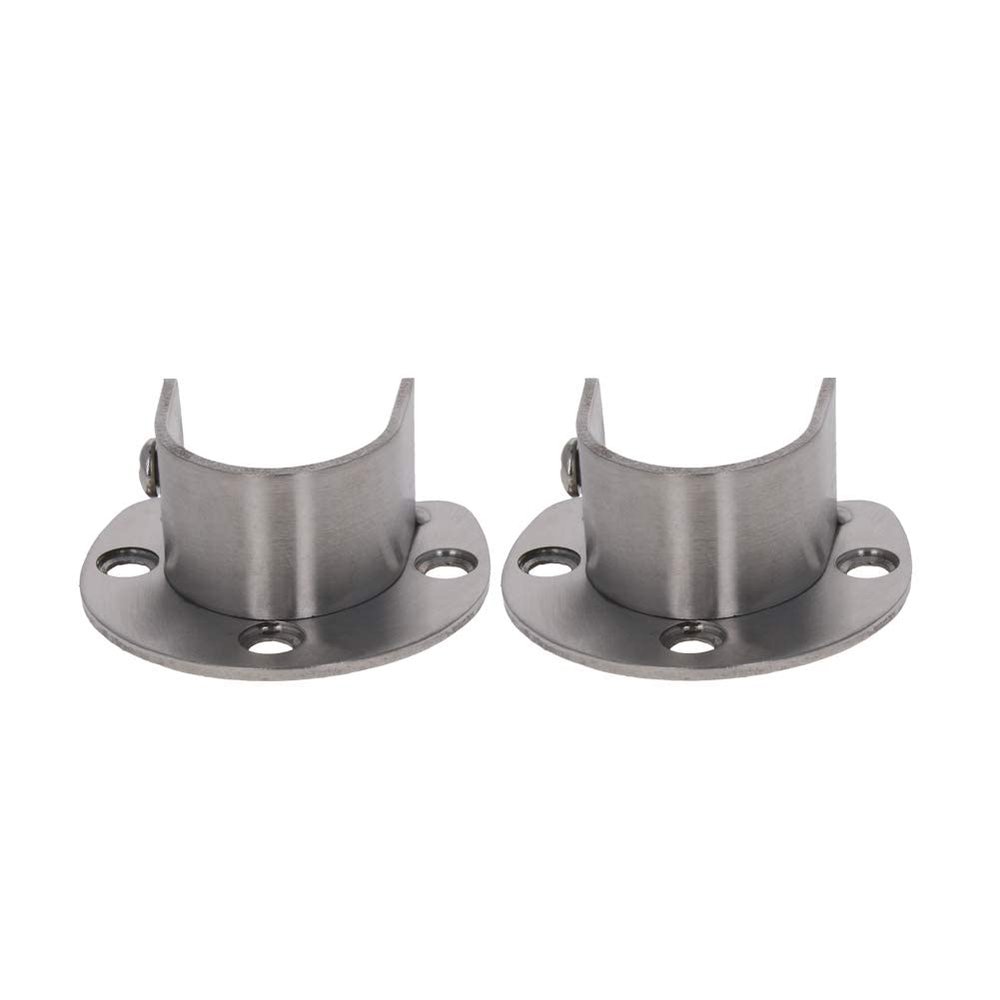 Juvielich Stainless Steel Rod Socket Closet Pole Sockets U-Shaped Open Type Socket Bracket for Shower Rod Holder Closet Bar Bracket Closet Pole Socket 25mm 2PCS