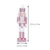 LUOZZY Christmas Nutcracker Ornament Wooden Nutcracker Soldier Tabletop Decor Christmas Party Favors(Pink) view 2