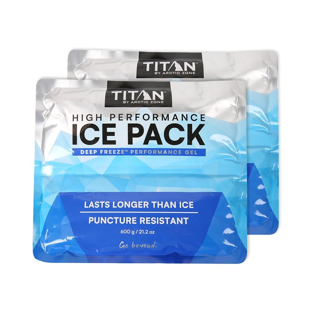 Titan Soft Gel Ice Pack, Lasts Longer Than Ice, Reusable, 2 Packs, 600g