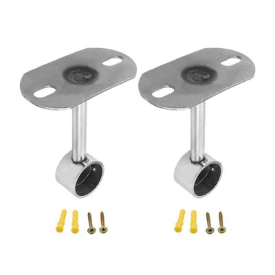 Juvielich Closet Rod Flange Holder Closet Pole Sockets for Ceiling Wardrobe Bracket Shower Curtain Rod Flange Socket 25mm 2PCS