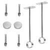 Juvielich 32mm Ceiling Mount Bracket Wardrobe Rod Lever Support Holder Pipe Curtain Rod Flange Socket 2PCS view 1