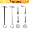 Juvielich 32mm Ceiling Mount Bracket Wardrobe Rod Lever Support Holder Pipe Curtain Rod Flange Socket 2PCS view 4