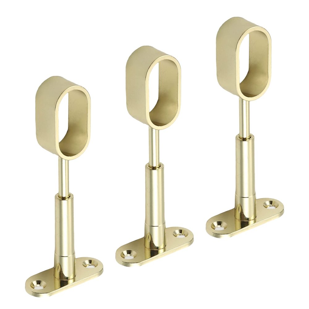 Juvielich Closet Rod Flange Holder Closet Pole Sockets for Ceiling Wardrobe Bracket Shower Curtain Rod Flange Socket 16x30mm 6PCS