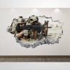 Soldiers War Wall Decal 3D Smashed Wall Art Sticker Kids Decor Smashed Wall Art Removable Poster Vinyl decals For Bedroom Living Room Playroom Nursery Office Shop,32'' dq394 view 1
