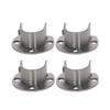 Juvielich Stainless Steel Rod Socket Pole Sockets U-Shaped Open Type Socket Bracket for Shower Rod Holder Closet Bar Bracket Closet Pole Socket 25mm 4PCS view 1