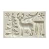 Cake Fondant Mold, Cake Decor Mold Non-Stick Safe Silicon Christmas Elk Elements Cake Molds for Baking Grey 4.61" x 2.87" x 0.39" view 1