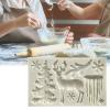 Cake Fondant Mold, Cake Decor Mold Non-Stick Safe Silicon Christmas Elk Elements Cake Molds for Baking Grey 4.61" x 2.87" x 0.39" view 4