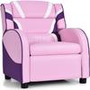 HONEY JOY Kids Recliner, Youth Gaming Reclining Chair w/Side Pocket, Ergonomic Headrest & Footrest, Upholstered Leather Lounge Chair for Boys Girls, Manual Adjustable Single Sofa Chair for Living Room view 1