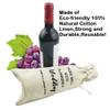 LANBAIHE Wedding Wine Bag, Linen Wine Gift Bag, Wedding Couples, Bride and Groom Gifts, Linen Drawstring Bags, Pairs Well with Getting Married view 2