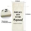 LANBAIHE Wedding Wine Bag, Linen Wine Gift Bag, Wedding Couples, Bride and Groom Gifts, Linen Drawstring Bags, Pairs Well with Getting Married view 4