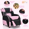 HONEY JOY Kids Recliner, Youth Game Reclining Chair w/Headrest & Back Pillow, Upholstered Leather Lounge Chair for Boys Girls, Manual Adjustable Toddler Single Sofa Chair for Living Room (Pink) view 4