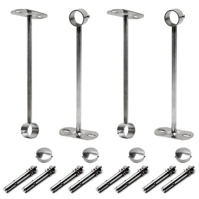 Juvielich Closet Rod Flange Holder 25mm Closet Pole Sockets for Ceiling Wardrobe Bracket Shower Curtain Rod Flange Socket 4PCS