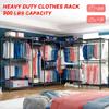 Raybee Clothes Rack,Clothing Racks for Hanging Clothes 900LBS Capacity Heavy Duty Portable Closet with 5 Hanger Rods & 8 Shelves for Walk-in Closet,Apartment view 3