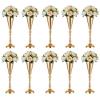10 Pcs Tabletop Decoration Centerpiece, 14.4in Metal Wedding Flowers Small Gold Vase, Christmas Anniversary Birthday Party Home Decoration Flower Arrangement view 1