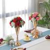 10 Pcs Tabletop Decoration Centerpiece, 14.4in Metal Wedding Flowers Small Gold Vase, Christmas Anniversary Birthday Party Home Decoration Flower Arrangement view 3