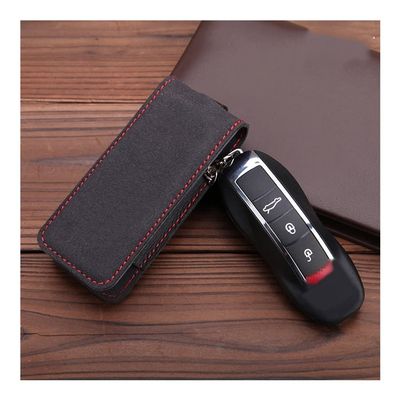 TYZK Belt Chains Car Key CaseFashion Auto Key Protect Cover Accessories Wallet Accessories (Color : Microfiber with Red)