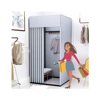 SHIJINHAO Simple Mobile Changing Room, Mobile Track Privacy Protection Fitting Room, Partition Curtains Portable for Bedroom, Dormitory (Color : Silver, Size : 100x100x200cm)