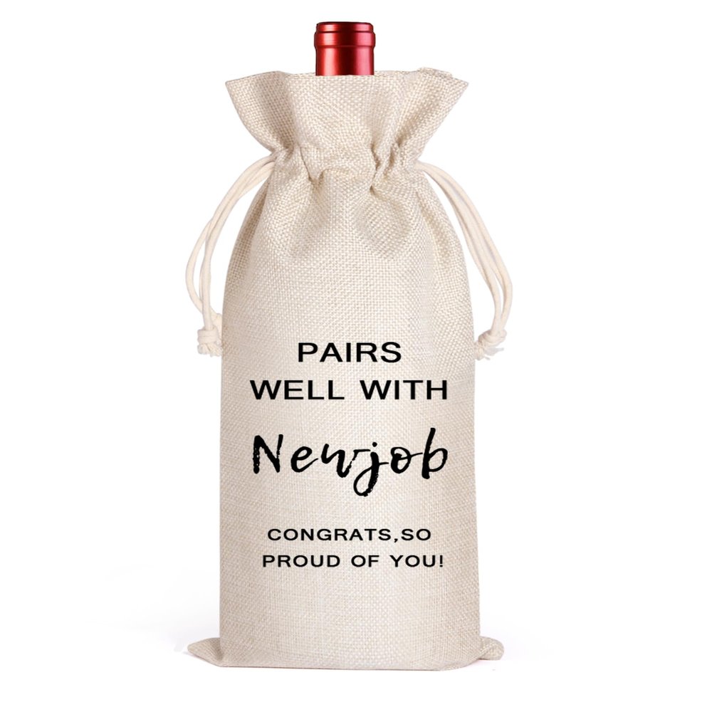 LANBAIHE NEW JOB Wine Bag, Gifts for Husband, Wife,Son, Daughter, Colleague, Superior and Neighbor,Wine Bag for new job