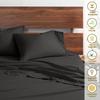 My-100%-Certified-Giza-Cotton-Pillow-Sheet, Giza Egyptian Sheet Set Split King Size Size, Soft Sateen Weave, Breathable Fabric, Fits Upto 10-Inch Deep Pocket - Split King Size, Dark Grey view 4