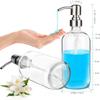 ARKTEK Refillable Soap Dispenser (2 Units) - 17 Oz Clear Glass Bottle with Rust Proof Pump for Hand and Dish Soap, Kitchen Bathroom Countertop view 2