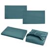 mixinni 4 Piece Queen Size Peacock Blue Bedding Sheet Set (1 Fitted Sheet, 1 Flat Sheet + 2 Pillowcases) view 2