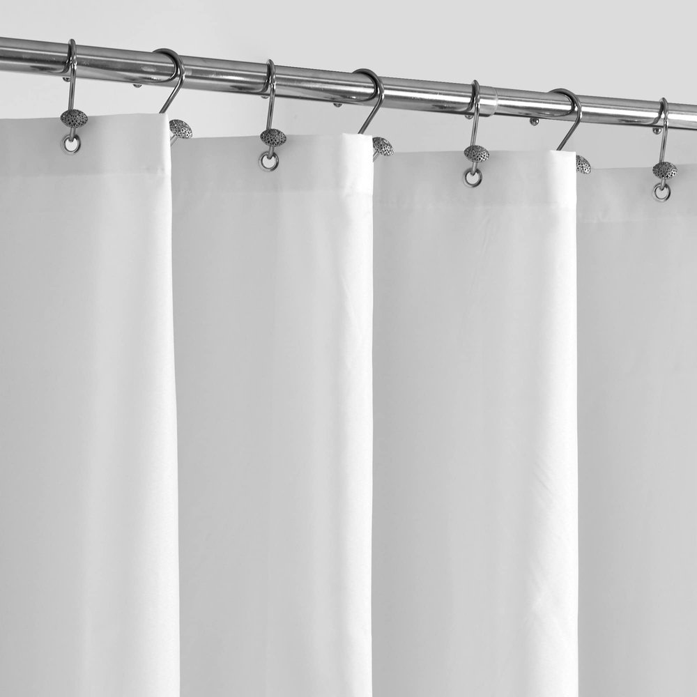 ALYVIA SPRING Extra Long Fabric Shower Curtain Liner Waterproof - 72" x 96", Soft & Lightweight X-Long Shower Curtain with Magnets, Machine Washable - 72x96, White
