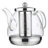QPZK Green Borosilicate Glass Teapot, 1000ml, Induction Cooker Compatible, Multi-Function Tea Kettle with Stainless Steel Inner Filter view 1
