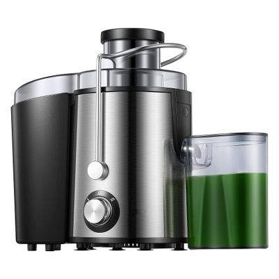 Juicer, Juice Extractor Easy To Clean, Stainless Steel Juicer Machine with 3'' Wide Mouth, 2 Speed Centrifugal Juicer for Fruits and Vegs, Non-Slip Feet, BPA-Free