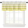 Double Love Valance Curtains for Bedroom/Bathroom Window,Rod Pocket Window Valance Tiers Small Window Curtain Drape Window Panel Treatment,Summer Ombre Yellow Abstract Yellow Geometric Stripe 54x18 view 1