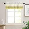 Double Love Valance Curtains for Bedroom/Bathroom Window,Rod Pocket Window Valance Tiers Small Window Curtain Drape Window Panel Treatment,Summer Ombre Yellow Abstract Yellow Geometric Stripe 54x18 view 3