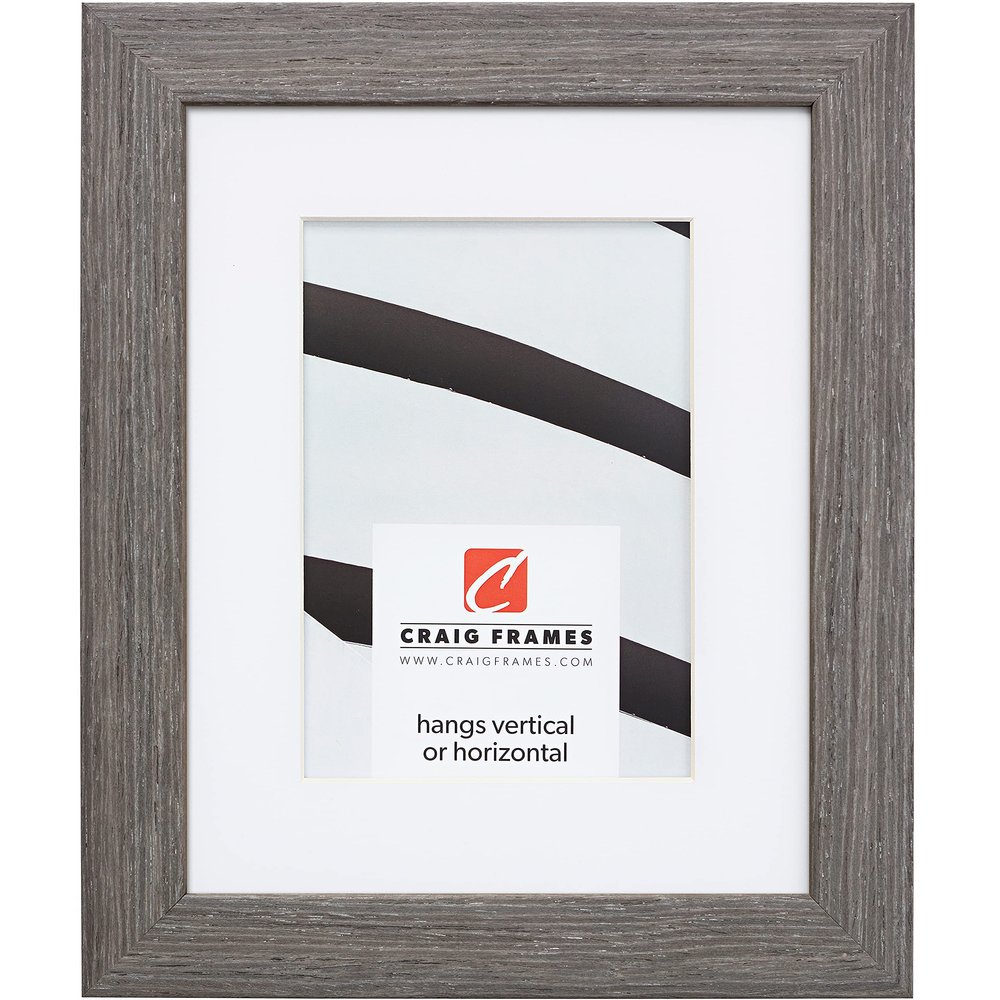 Craig Frames Farmhouse Essentials, 20 x 30 Inch Picture Frame Matted to Display a 16 x 24 Inch Photo, Charcoal Grey