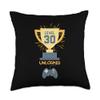 30th Birthday Shirt Gift 30 Year Old Level Up Gamer Tshirt Throw Pillow view 1
