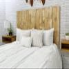Barn Walls Boho Whitewash Headboard, Colorwash Solid Wood Headboard, Leans and Sticks on Wall, Smooth Finish, Anti-Shake, Rattle Free, Full Size view 4