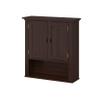 RiverRidge Hayward Two-Door Over The Toilet Storage Cabinet Dark Woodgrain - Stylish Medicine Cabinet and Bathroom Wall Cabinet view 4