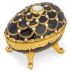 Splendid Faberge Style Black Music Box/Jewelry Box with Sparkling Crystals Playing Bolero view 1