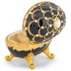 Splendid Faberge Style Black Music Box/Jewelry Box with Sparkling Crystals Playing Bolero view 3