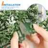 TANG 20"x20"-25PC Artificial Greenery Boxwood Panels Grass Wall Panel, Faux Privacy Fence Ivy Screens Backdrop Fake Hedge for Indoor Outdoor Wedding Dcor, Green White Buxus Boxwood view 4