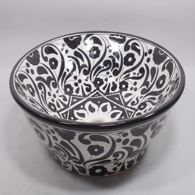 16" ROUND TALAVERA SINK ceramic bathroom vessel sink, mexican handmade folk art