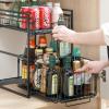 Cabilock 1pc Multi Kitchen Storage Organizer Rack Black Versatile Countertop Holder for Condiments Bathroom and Pantry Use Easy to Clean Strong Pressure Resistance view 2