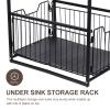 Cabilock 1pc Multi Kitchen Storage Organizer Rack Black Versatile Countertop Holder for Condiments Bathroom and Pantry Use Easy to Clean Strong Pressure Resistance view 4