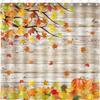DePhoto Fall Shower Curtain for Bathroom Pumpkin Farmhouse Style Happy Festive Romantic Falling Maple Leaf Wooden Board Thanksgiving Poliester Fabric Decoration Water Proof with 12Hooks 72x72inch view 1