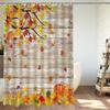 DePhoto Fall Shower Curtain for Bathroom Pumpkin Farmhouse Style Happy Festive Romantic Falling Maple Leaf Wooden Board Thanksgiving Poliester Fabric Decoration Water Proof with 12Hooks 72x72inch view 3