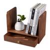 166 Desktop Bookshelf Counter Top Bookcase, Desk Storage Organizer Display Shelf Rack for Office Supplies, Kitchen,Bathroom, Makeup, U-Shaped Desktop Mini Storage Rack with Drawer view 1