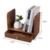 166 Desktop Bookshelf Counter Top Bookcase, Desk Storage Organizer Display Shelf Rack for Office Supplies, Kitchen,Bathroom, Makeup, U-Shaped Desktop Mini Storage Rack with Drawer view 4